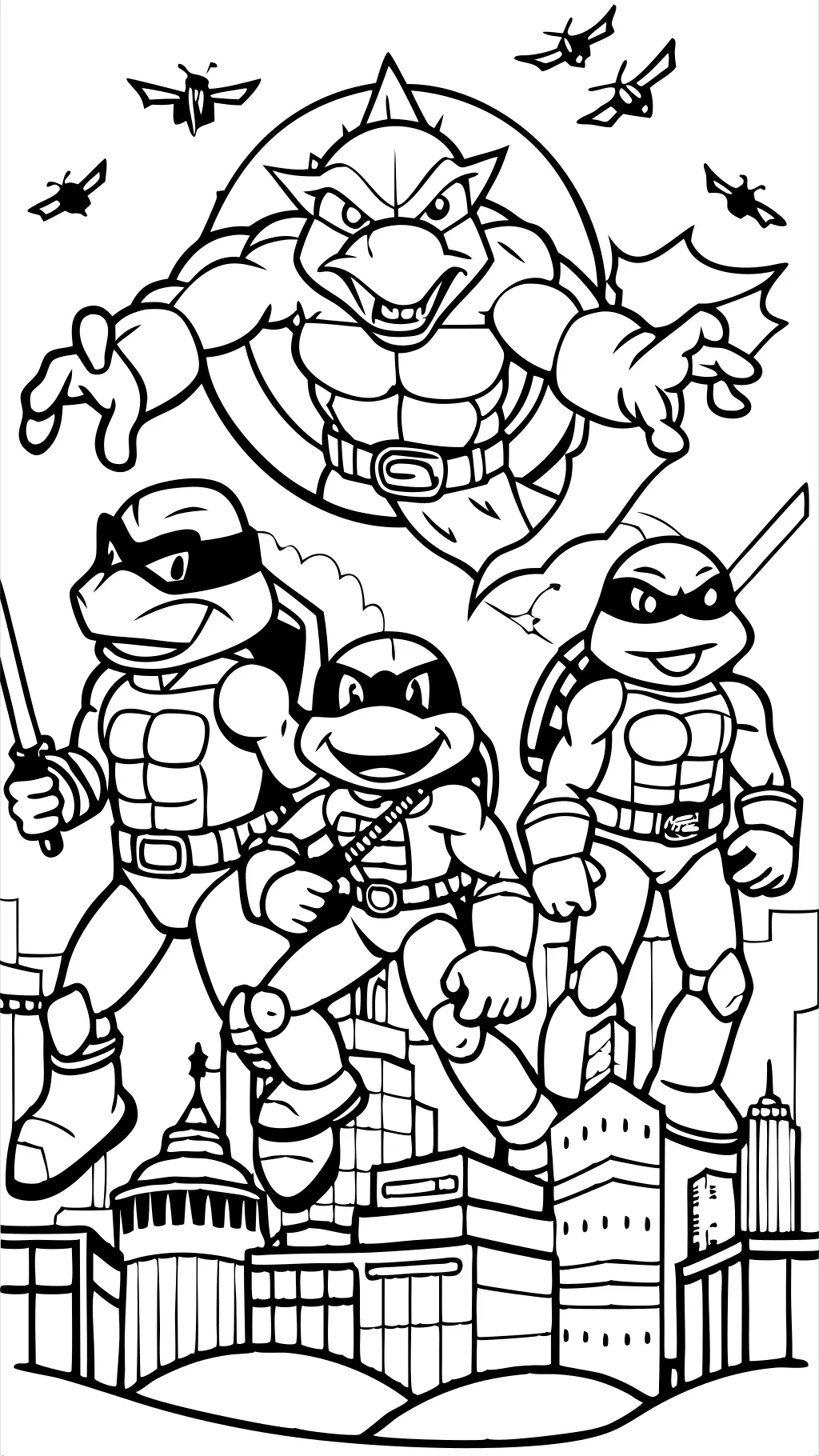 coloriages de tortues ninja adolescents